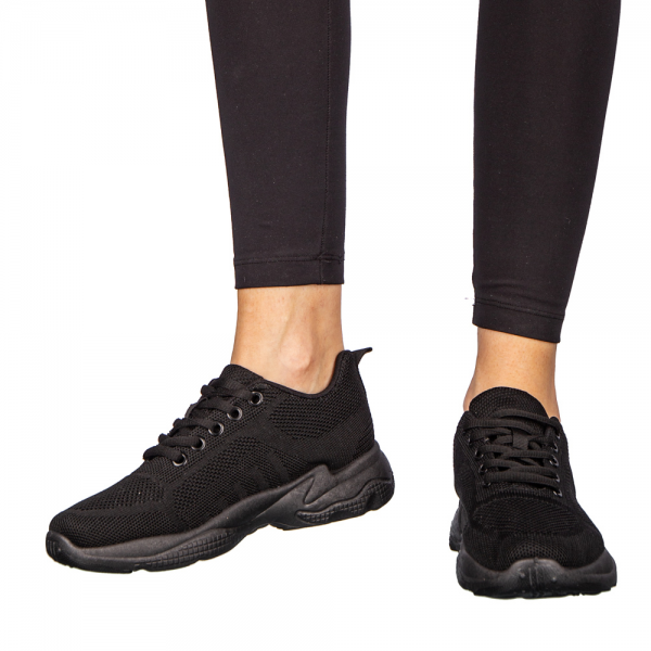 Γυναικεία αθλητικά παπούτσια  μαύρα από ύφασμαMorison - Kalapod.gr